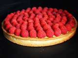 Tarte aux framboises et pistaches