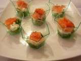 Verrines au saumon avocat et fromage frais