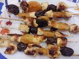 Brochettes de poulet au fruits secs