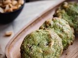 Cookies matcha, cacahuètes salées et chocolat au lait