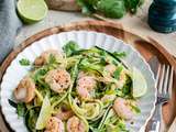 Courgettes aux crevettes et coriandre