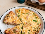 Frittata aux asperges, lardons et mascarpone