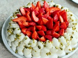 Gâteau glacé fraise pistache