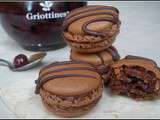 Macarons chocolat, Griottines® et macarons chocolat, cerise