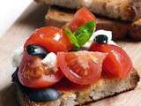 Menu sans Gluten #1: Bruschettas aux tomates.  Chaque jour sans gluten   de Marque Repère