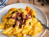 Penne crémeuses au potimarron rôti et mozzarella - Recette facile