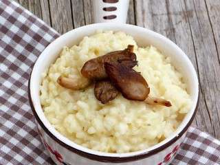 Risotto à la tome de cantal et pleurotes