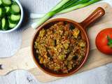 Eggplant and zucchini bulgur pilaf