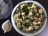 Roasted Cauliflower Salad with lemon tahini dressing