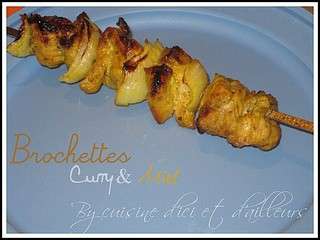 Brochettes de dinde au curry et au miel