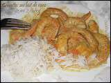 Crevettes au lait de coco & au 2 curry