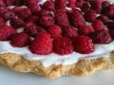 Tarte aux framboises et mousse de fromage blanc