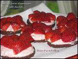 Tartelettes fraise et mascarpone sur sablé chocolaté