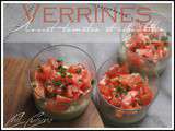 Verrines tomates-avocat et ciboulette