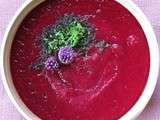 Soupe de betterave, pomme et framboise