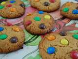 Cookies au beurre de cacahuètes et aux m&m’s de Jeanne