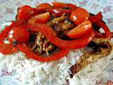 Riz à l’aubergine, au poivron et aux tomates de Jocelyn