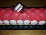 Bûche framboise coeur chocolat blanc