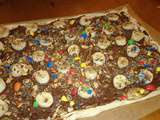 Pizza sucrée crème de marrons nutella banane m&m's