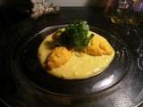 Quenelles de potimarron et julienne sauce vin blanc curcuma