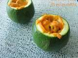 Courgettes farcies au surimi, feta et mimolette