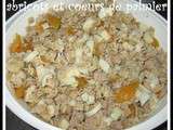 Salade de crozets, thon, abricots et coeurs de palmier