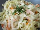 Tagliatelles au surimi crème gingembre