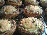 Champignons farcis aux deux fromages & aux herbes