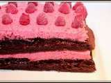 Lasagne de brownies aux framboises