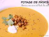 Potage de patates douces au cari et lait de coco