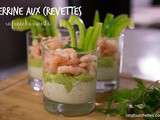 Verrine d'avocats à la lime et aux crevettes