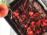 Brownies au coulis de fraises