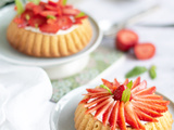 Tartes genoise aux fraises