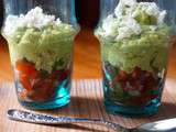 Verrine guacamole-feta-salsa - Battlefood #22