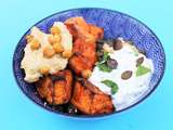 Bol d’Hiver aux Patates douces, Houmous, Semoule de Chou-Fleur et Herbes Fraîches