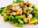 Salade Thai aux Gambas, Mangue et Avocat : version améliorée