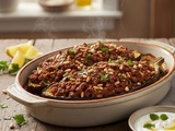Aubergines farcies au bœuf haché et pignons : recette facile et savoureuse