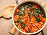 Minestrone aux patates douces et pois chiches