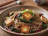 Nouilles soba aux blettes et au tofu : recette végétarienne rapide et saine