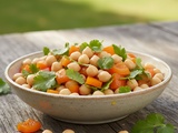 Salade de pois chiches aux poivrons orange et coriandre : une fraîcheur irrésistible