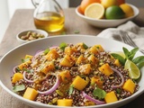 Salade quinoa mangue vinaigrette aux agrumes