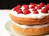 Victoria sponge cake aux framboises