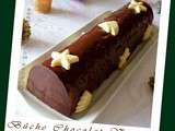 Bûche Chocolat Vanille sur Croustillant praliné