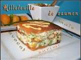 Millefeuille de saumon au surimi, à l'ovacat et maïs