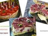 Entremet aux framboises, pistaches et chocolat blanc