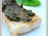 Filet de loup au pesto d'ail des ours