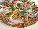 Lentilles du Puy écrasées au tahin et cumin d'Ottolenghi