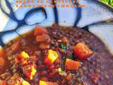 Soupe de lentilles et carottes au chorizo