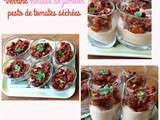 Verrine mousse de jambon pesto de tomates séchées