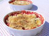 Crumble fraise, rhubarbe, banane